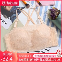 Beauty back bra gathers thin lace women without steel ring cross belt sexy underwear anti-light bra bra summer
