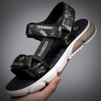 Mens sandals 2022 Summer new casual camouflage beach shoes Magic paste outdoor Korean version Teenagers Cool Slippers