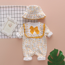 Baby One-piece Clothes Spring Autumn Freshmen Spring Long Sleeve Khaclothes Pure Cotton Full Moon Baby Clothes Infant Daughter Treasure Spring Clothes