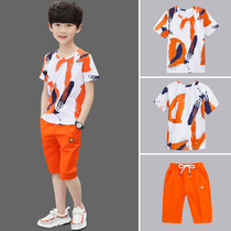 Boy Summer Clothing Short Sleeve Suit 2022 New Ocean Gas Summer Sports CUHK Boy Boy Summer Style Handsome Korean version of the wave