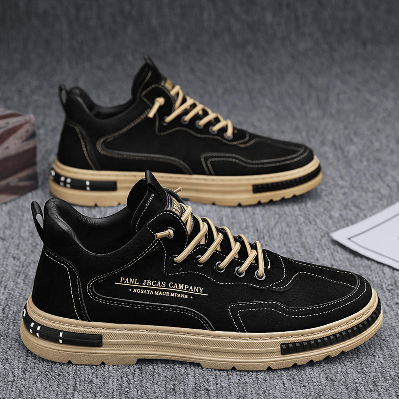 Men's shoes, autumn 2023, new men's kitchen, work, work, anti slip, and labor protection trendy shoes, summer black casual board shoes