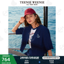 TeenieWeenie small bear V collar suit jacket short small sub-college ethos female 2022 spring summer break
