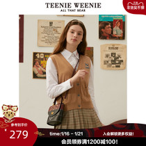 TeenieWeenie bear plaid skirt A short skirt high waist slim skirt college style pleated skirt women Autumn