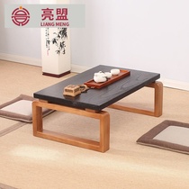 Japanese tatami tea table solid wood kang table balcony mini Zen tea table platform low table floating window table small coffee table