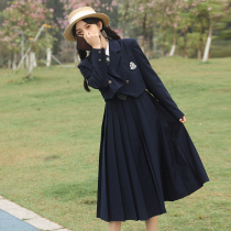 Japanese college style JK set 2021 autumn new blazer blouse blouse dress three-piece set