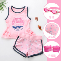 Childrens swimsuit Girls  middle and large childrens baby split princess 2021 new quick-drying foreign style cute swimsuit equipment