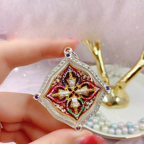 Thai handicraft brand Buddha brand genuine Baccarat Fotai Pavilion Gee Chan South four-sided pendant