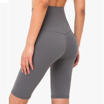 Four seasons naked new high-waist five-point pants womens breathable quick-drying hip peach pants running yoga training pants