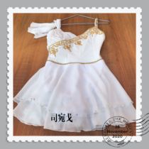 White little love God Cupid variation ballet chiffon skirt girls GDC ballet competition Costume Customization