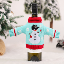 New Christmas decorations Knitted clothes wine set red wine bottle bag restaurant festival decoration supplies