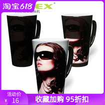 Thermal transfer coating discoloration cup 17OZ large tapered black colour changing cup creative mark cup birthday present cup