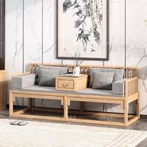 New Chinese style solid wood Arhat bed Mortise and tenon retractable bed sofa bed Modern simple small apartment type ash wood bed