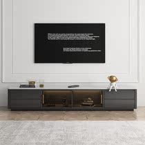 Rock panel TV cabinet Coffee table combination Modern simple living room Small apartment Light luxury wind with light storage Marble floor cabinet