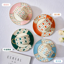 Original niche grand Korean coffee cup pink lady high-end ceramic cup coffee cup set