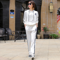 Spring Autumn New Fashion Long Pants Sportswear Suit Women 2022 Korean version Lianhood pure cotton necropolis for two sets of damp
