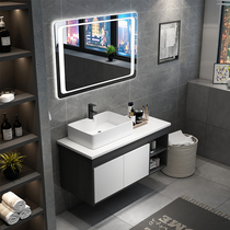 Nordic bathroom cabinet Modern simple bathroom wash face wash basin cabinet Combination table basin Anti-fog smart mirror