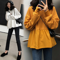Pregnant women Autumn New loose sweater fashion long a-shaped doll dress base shirt tide mother coat autumn