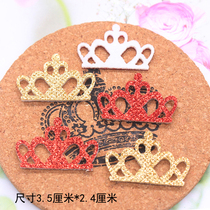 3 5cm glitter non-woven golden red crown piece diy childrens hair ornament headdress hairclip clip material