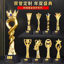 Trophy custom medals custom creative thumbs sports souvenir authorized card making lettering crystal trophy