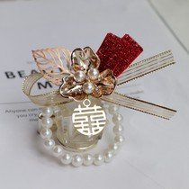 Red round wedding wrist flower bridesmaid bracelet hipster wrist flower sister group bride wrist flower Pearl tight