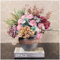 Nordic light luxury simulation peony flower fake flower simulation flower Living room dining table decoration flower bouquet Home decoration silk floral art