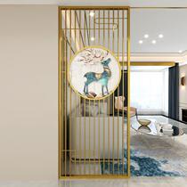 Modern minimal stainless steel screen severance hotels Restaurant New Chinese mask Changhong glass flake light luxury