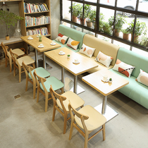 Modern Western cafe table and chair combination Dessert baking wall card seat Sofa custom fast food Burger milk tea shop