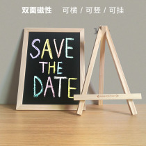 Desktop magnetic small blackboard hanging support type dual-use double-sided message board small whiteboard bar booth advertising artifact
