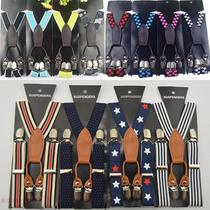 Childrens suspenders classic suspenders strong four-clip stage performance accessories Japanese and Korean version of the British fan tide
