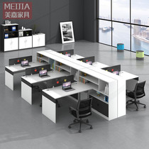 Office and chairs Combined Finance Desk with side cabinet Accounting staff Staff table High cabinet Xian office furniture