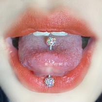 Satans child must be flashing tongue spikes and tongue nails puncture jewelry