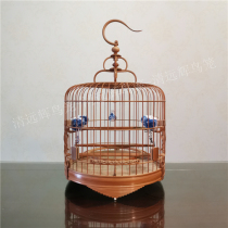 Qingyuanhui embroidered eye bird cage line incense foot chain door embroidered eye shrimp cage short Cantonese bird cage fine work belt Green