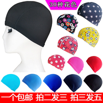 2021 on the new high-end cloth swimming cap Womens oversized stretch hair nylon cloth men and women adult swimming cap