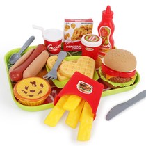 Childrens hamburger toy set fries house girl simulation food sushi model biscuit Cola set