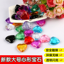 Acrylic Crystal love heart jewelry children gem toys plastic Diamond kindergarten reward children gift