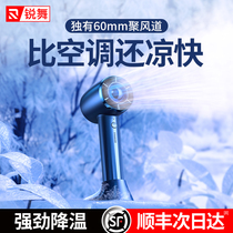 Rave handheld small fan Mini USB portable portable small silent charging type large wind leafless hand-held electric fan Summer student cute dormitory desktop powerful cooling electric air conditioning