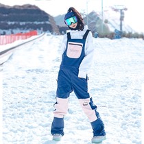21 new braces ski pants female male single board waterproof and warm thickened Lovers Winter double board slip 0104w