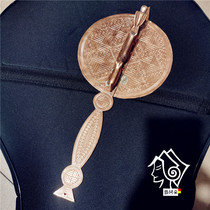 Liangshan Yi Bimo Fan Fan Fan Fan Pure Copper Brass Metal Religious Art Props Traditional Collection