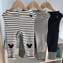Childrens pants Spring and autumn in Korean version childlike girl sashimi Elastic Stripe Beat Underpants Baby Boy Pants Baby Long Pants