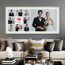 Photo studio wedding photo frame hanging wall magnification bedside crystal wedding photo large size custom nine-grid photo design