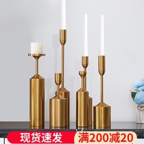 European and American metal six-piece candle holder model room jewelry ornaments Household living room Wedding gift decoration props