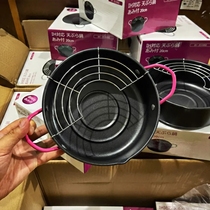 Clearance model daily order goods fine iron non-dip frying pot portable with oil drain rack can be used in a pot of soup