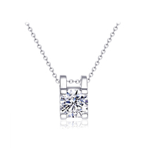 PT950 platinum necklace female 18k platinum simple temperament choker to send girlfriend birthday gift inlaid with mozishi
