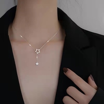 Lity star necklace female niche design sense 2021 New S925 sterling silver tassel choker simple temperament