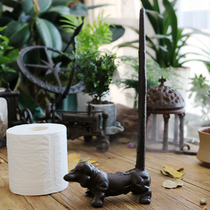 Eurostyle Retro Cast Iron Puppy Tissue Rack Town Paper Kitchen Table Swing Pieces Grocery Garden Picnic Party Paper Racks