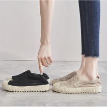 Hong Kong a pedal lazy shoes womens breathable soft bottom Autumn New fishermans shoes Womens Flat Korean version of Joker canvas shoes