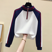 Brand discount store cut female clothing cabinet tail early autumn half high-collar zipper jerseShort coat