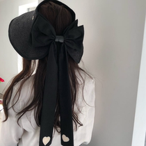 Japan spring and summer new foldable straw hat fashion bow visor empty top hat Holiday wild eaves beach hat