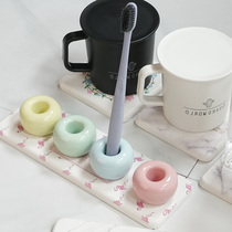  Japanese-style ceramic toothbrush holder shelf Electric toothbrush base ins Nordic style home shaking sound storage toothbrush holder