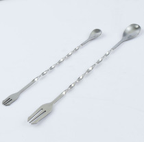 Yuanyuan Shun stainless steel wine bar more mixing stick long spoon cold drink spoon curling orange pot spoon fruit fork